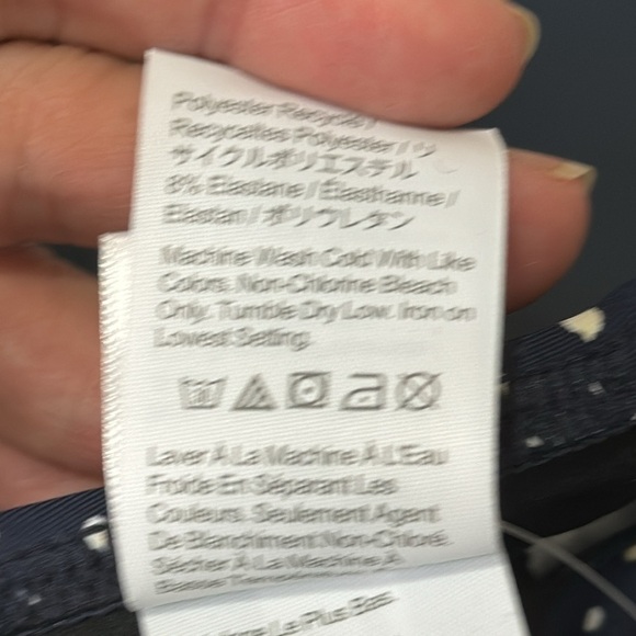 J. Crew Strappy Twist Bikini Top Women's 3X Navy Dot New BH536 - Picture 9 of 12